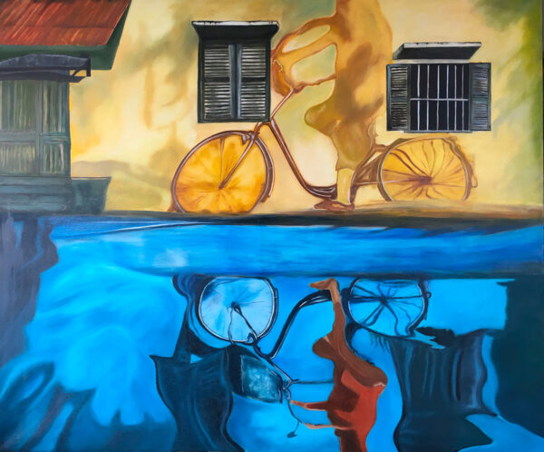 BICYCLES - INVASIVE PLASTIC PROJECT – Oil on Canvas / 120 x 100 cm / 2021 by Giovanni Merola