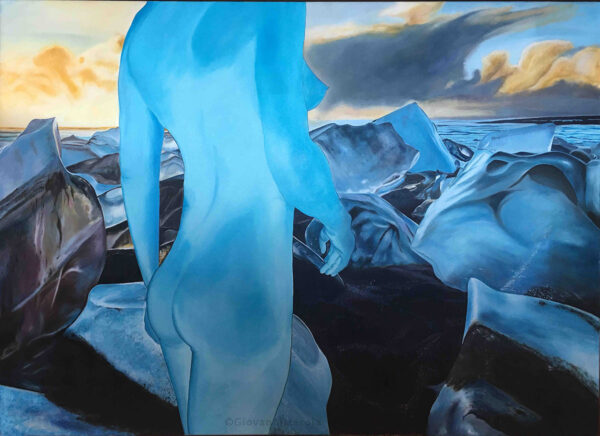 ICE REFLECTIONS - INVASIVE PLASTIC PROJECT – Oil on Canvas / 140 x 100 cm / 2020 by Giovanni Merola
