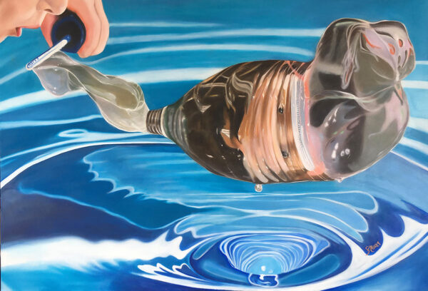 THE SOAP BUBBLES - INVASIVE PLASTIC PROJECT – Oil on Canvas / 140 x 100 cm / 2021 by Giovanni Merola